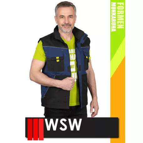 WSW FORMEN NAVYYELLOW technikai kevertszálas téli bélelt mellény - munkaruha