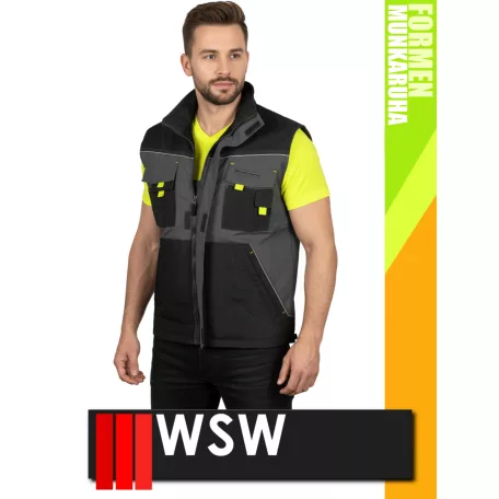 WSW FORMEN ANTHRACITEYELLOW technikai kevertszálas téli bélelt mellény - munkaruha