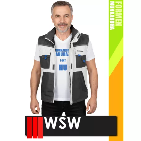 WSW FORMEN WHITE technikai kevertszálas téli bélelt mellény - munkaruha
