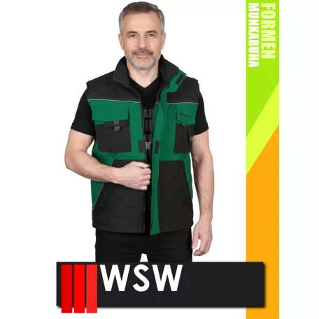 WSW FORMEN GREEN technikai kevertszálas téli bélelt mellény - munkaruha