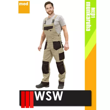 WSW FORMEN BEIGE technikai kevertszálas kantáros munkanadrág - munkaruha