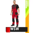 WSW FORMEN RED technikai kevertszálas kantáros munkanadrág - munkaruha