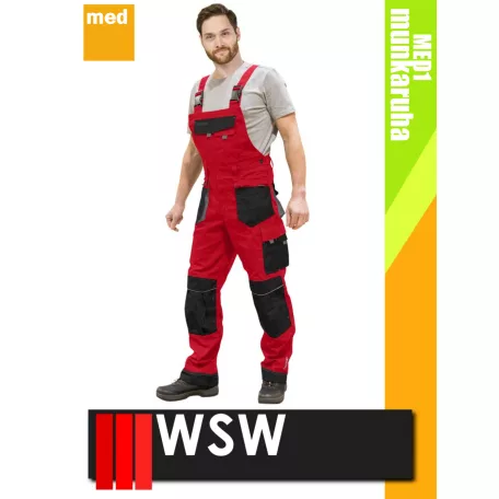 WSW FORMEN RED technikai kevertszálas kantáros munkanadrág - munkaruha