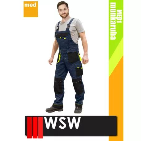 WSW FORMEN NAVYYELLOW technikai kevertszálas kantáros munkanadrág - munkaruha