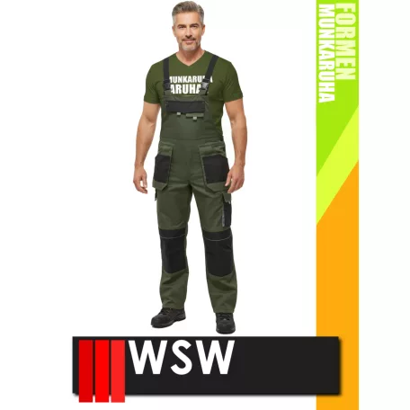 WSW FORMEN OLIVE technikai kevertszálas kantáros munkanadrág - munkaruha