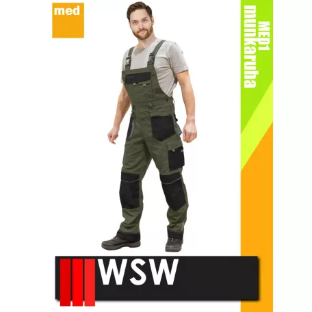 WSW FORMEN OLIVE technikai kevertszálas kantáros munkanadrág - munkaruha