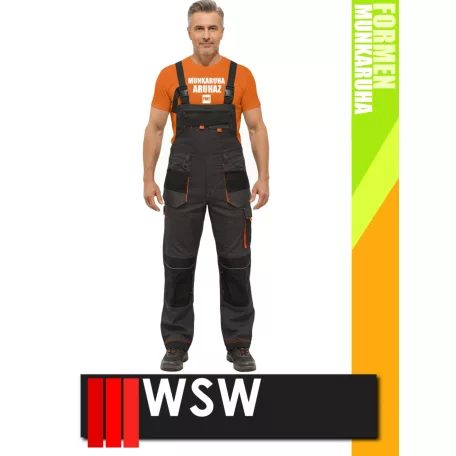 WSW FORMEN ANTHRACITEORANGE technikai kevertszálas kantáros munkanadrág - munkaruha