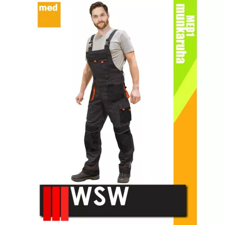 WSW FORMEN ANTHRACITEORANGE technikai kevertszálas kantáros munkanadrág - munkaruha