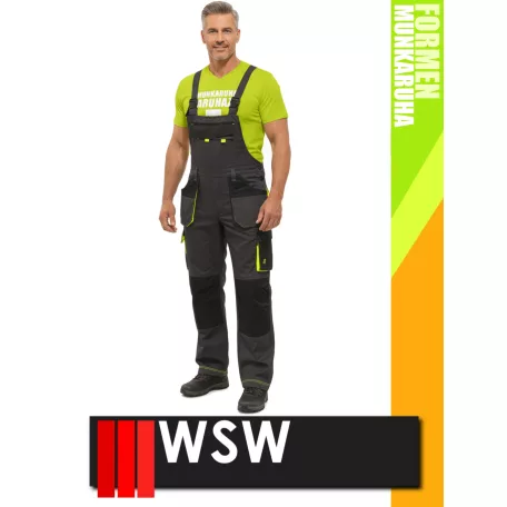 WSW FORMEN ANTHRACITEYELLOW technikai kevertszálas kantáros munkanadrág - munkaruha
