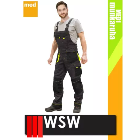 WSW FORMEN ANTHRACITEYELLOW technikai kevertszálas kantáros munkanadrág - munkaruha