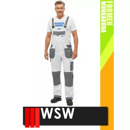 WSW FORMEN WHITE technikai kevertszálas kantáros munkanadrág - munkaruha
