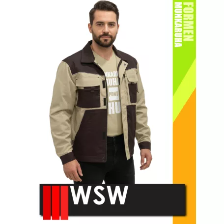 WSW FORMEN BEIGE technikai kevertszálas kabát - munkaruha