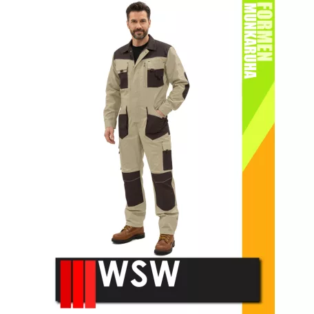WSW FORMEN BEIGE technikai kevertszálas overál - munkaruha