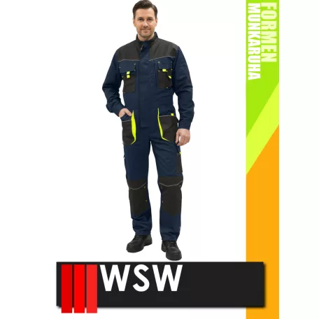 WSW FORMEN NAVYYELLOW technikai kevertszálas overál - munkaruha