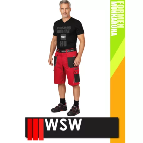 WSW FORMEN RED technikai kevertszálas rövid munkanadrág - munkaruha