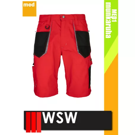 WSW FORMEN RED technikai kevertszálas rövid munkanadrág - munkaruha