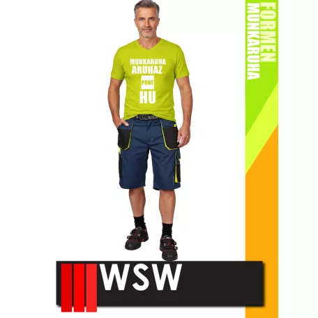WSW FORMEN NAVYYELLOW technikai kevertszálas rövid munkanadrág - munkaruha