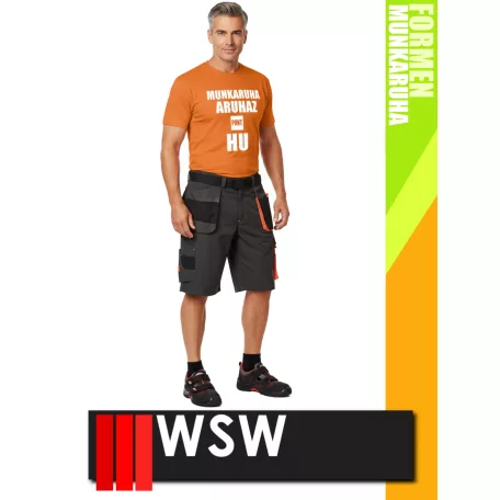 WSW FORMEN ANTHRACITEORANGE technikai kevertszálas rövid munkanadrág - munkaruha