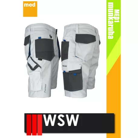 WSW FORMEN WHITE technikai kevertszálas rövid munkanadrág - munkaruha