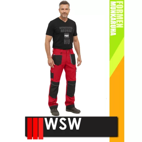 WSW FORMEN RED technikai kevertszálas derekas munkanadrág - munkaruha