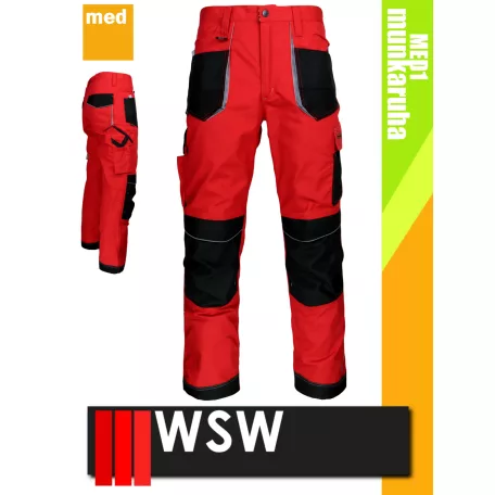 WSW FORMEN RED technikai kevertszálas derekas munkanadrág - munkaruha