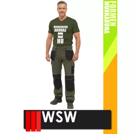 WSW FORMEN OLIVE technikai kevertszálas derekas munkanadrág - munkaruha