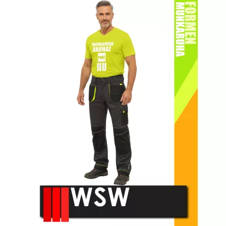WSW FORMEN ANTHRACITEYELLOW technikai kevertszálas derekas munkanadrág - munkaruha