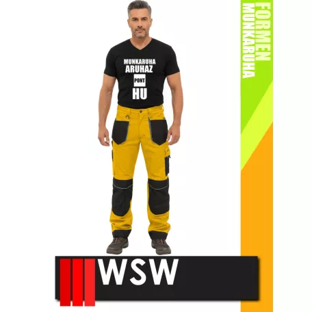 WSW FORMEN YELLOW technikai kevertszálas derekas munkanadrág - munkaruha