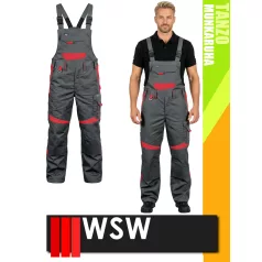   WSW TANZO GREYRED technikai kevertszálas kantáros munkanadrág - munkaruha