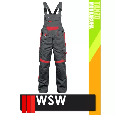 WSW TANZO GREYRED technikai kevertszálas kantáros munkanadrág - munkaruha