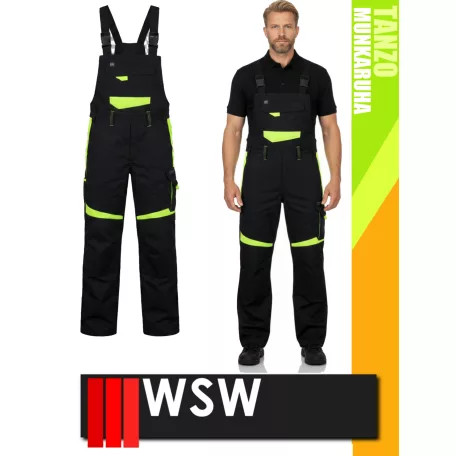 WSW TANZO BLACKHV technikai kevertszálas kantáros munkanadrág - munkaruha