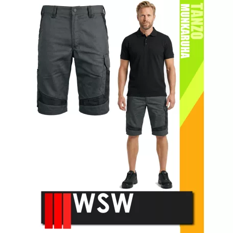 WSW TANZO GREY technikai kevertszálas rövid munkanadrág - munkaruha