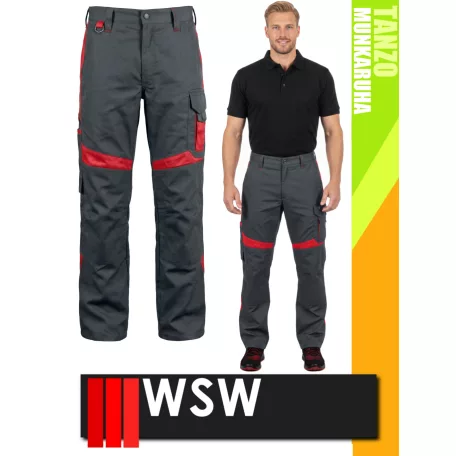 WSW TANZO GREYRED technikai kevertszálas derekas munkanadrág - munkaruha