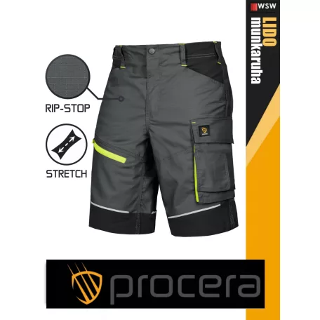Procera LIDO GREY rip-stop hasadásmentes technikai rövidnadrág - munkaruha