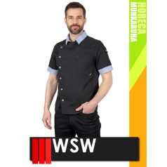   WSW HORECA BLACK MARCATO technikai pamut férfi séfkabát - munkaruha