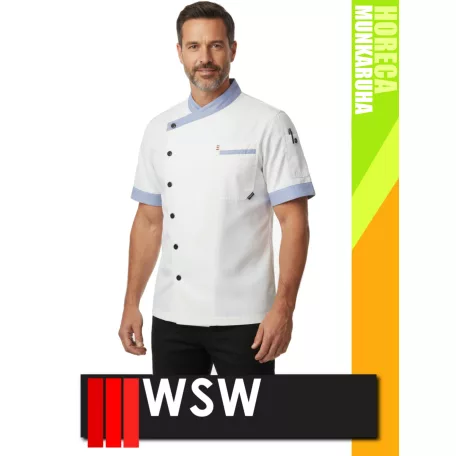 WSW HORECA WHITE MARCATO technikai pamut férfi séfkabát - munkaruha