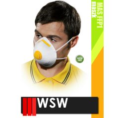   WSW MAS FFP1 WHITE fémmentes dolomitesztelt szelepes maszk 20 db/doboz - védőfelszerelés