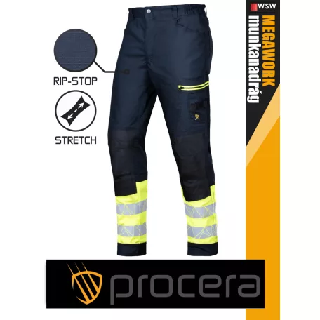Procera MEGAWORK NAVY rip-stop hasadásmentes technikai deréknadrág - munkaruha