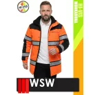 WSW ORANGE MILLING technikai bélelt láthatósági hosszított télikabát - munkaruha