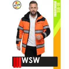   WSW ORANGE MILLING technikai bélelt láthatósági hosszított télikabát - munkaruha