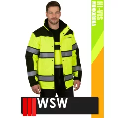   WSW YELLOW MILLING technikai bélelt láthatósági hosszított télikabát - munkaruha
