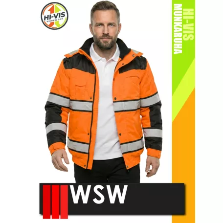 WSW ORANGE MILLING technikai bélelt láthatósági télikabát - munkaruha