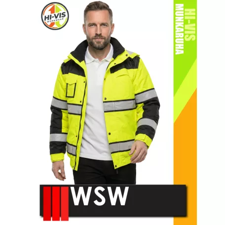 WSW YELLOW MILLING technikai bélelt láthatósági télikabát - munkaruha