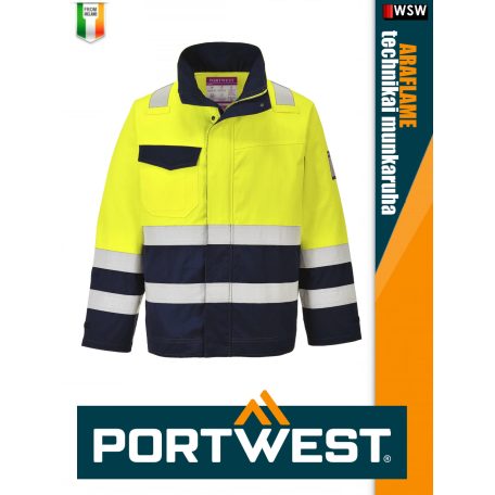 Portwest MODAFLAME YELLOW technikai ív és lángálló láthatósági kabát - munkaruha