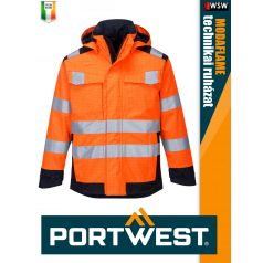   Portwest MODAFLAME ORANGE technikai ív és lángálló láthatósági vízálló kabát - munkaruha