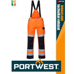   Portwest MODAFLAME ORANGE technikai ív és lángálló láthatósági vízálló nadrág - munkaruha