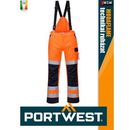 Portwest MODAFLAME ORANGE technikai ív és lángálló láthatósági vízálló nadrág - munkaruha