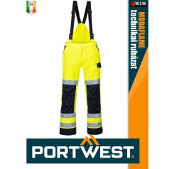   Portwest MODAFLAME YELLOW technikai ív és lángálló láthatósági vízálló nadrág - munkaruha
