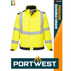   Portwest MODAFLAME YELLOW technikai ív és lángálló láthatósági softshell kabát - munkaruha