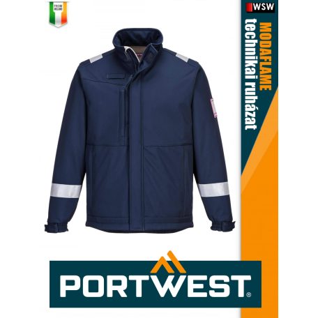 Portwest MODAFLAME NAVY technikai ív és lángálló softshell kabát - munkaruha